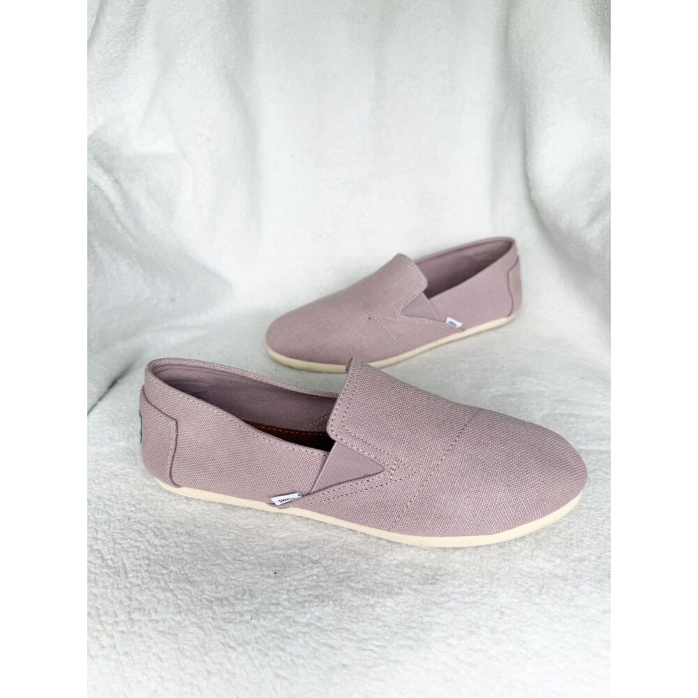 TOMS Woman’s Pink Canvas Slip On Flats Shoes Size 9.5